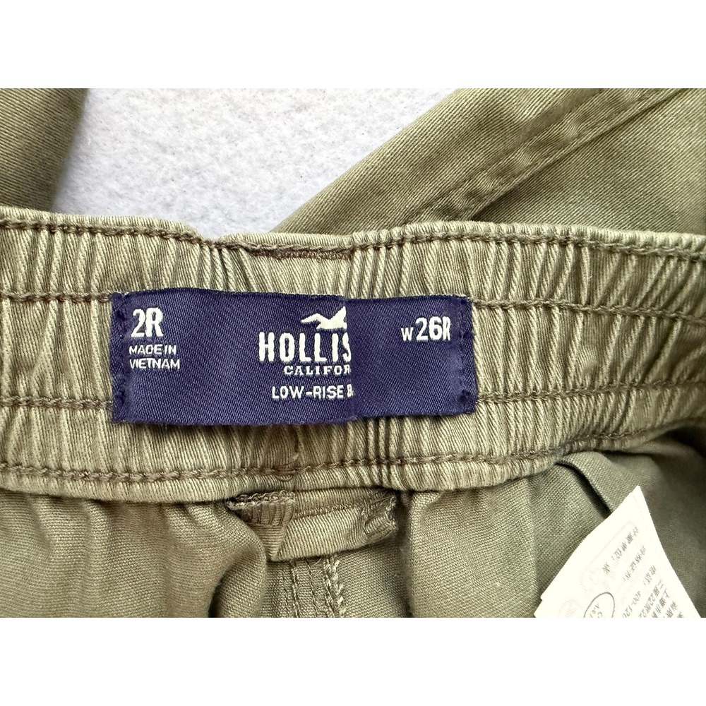 Hollister Low Rise Baggy Cargo Pants Olive Green Utility 2R W26 Streetwear NEW - Picture 7 of 11